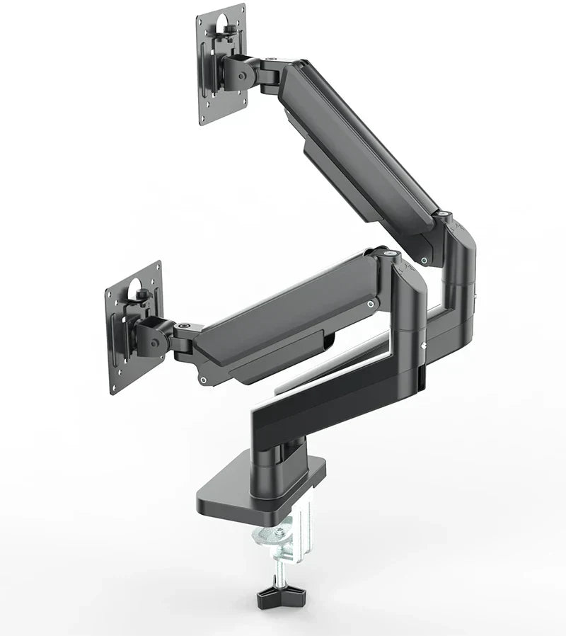 Dual-Monitor-Halterung für 17–32 Zoll Bildschirme – Schwenkbar, Neigbar, Höhenverstellbar – 2–10 kg Tragkraft pro Arm – Schwarz/Weiß